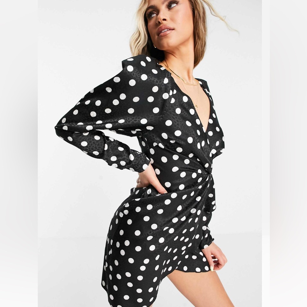 Satin Wrap Mini Dress